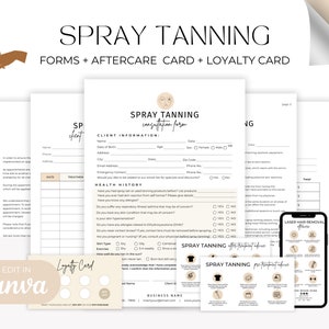 Formulaire d'autorisation de bronzage en spray, Autorisation de bronzage, Formulaires pour salon de bronzage, Bronzage en spray modifiable, Cartes d'entretien après bronzage en spray, Autorisation d'une esthéticienne, Formulaires de spa