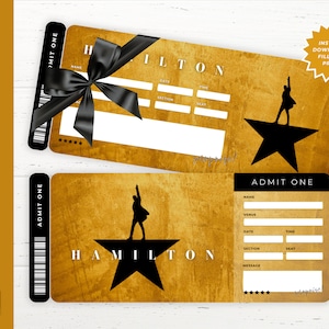 Druckbare Haftkarte fürhafter Hamburger,Hahamonton the Musical Collectible Theaterticket, bearbeitbarer Musiktheater-Eintritt für Faux-Veranstaltungen
