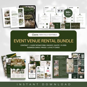 Event Venue Rental Forms Bundle, Wedding Venue Form Templates, Event Hosting Services Agreements, Event Business Leasing Forms, Venue Hire