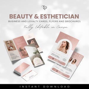 Beleza e Esteticista Cartões, Folhetos e Brochuras Modelo, Salão de Beleza Folheto Esteticista Marketing de Negócios, Spa e Bem-estar