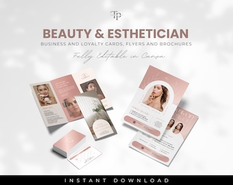 Beauty & Esthetician Cards, Flyers and Brochures Template, Beauty Salon Flyer Esthetician Business Marketing, Spa And Wellness