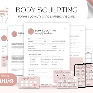 Body Sculpting Forms, Body Shaping Forms, Med Spa Intake Forms, Body Contouring Form, Body Shaping Consent, Consultation Forms Esthetics