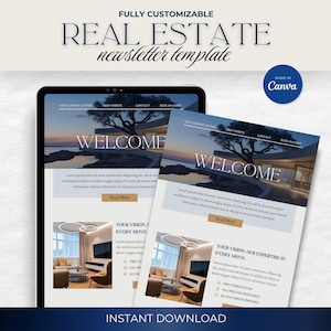 Real Estate Newsletter Template, Email Marketing Bundle Real Estate Marketing, Realtor Newsletter Real Estate Farming Newsletter, Canva