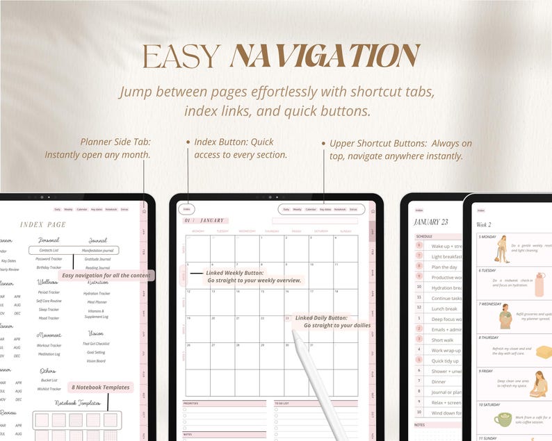 Glow Up Planner 2026, Planificateur de soins personnels, Planificateur esthétique, Planificateur de bien-être, Bien-être, Productivité image 9