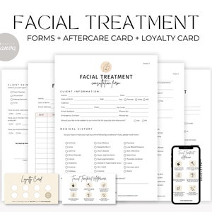 Facial Treatment Forms - Editable Esthetician Templates, Printable Skincare Consent Forms, Beauty Salon Forms, Facial Consultation Form