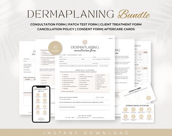 Formularios de dermaplaning: plantillas editables para esteticistas, consentimiento para dermaplaning, consulta facial, cuidados posteriores, formularios de consentimiento para esteticistas en spa