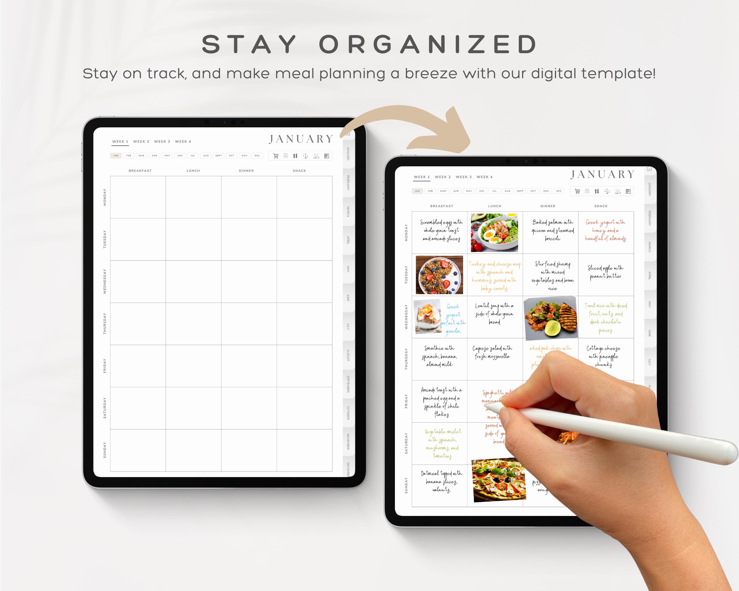 Minimalist Meal Planner PDF, Printable Weekly Meal Planner, Simple Meal ...