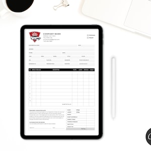 May include: A black and white printable automotive repair estimate template with a logo of a red car with a crown on top. The template includes sections for customer information, vehicle details, repair services, subtotals, and a signature line.