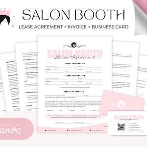 Professional Salon Booth Rental Contract, Editable Booth Rental Agreement, Salon Station, Spa Rental, Salon Chair Rental, Salon Lease, Canva