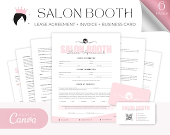 Professional Salon Booth Rental Contract, Editable Booth Rental Agreement, Salon Station, Spa Rental, Salon Chair Rental, Salon Lease, Canva