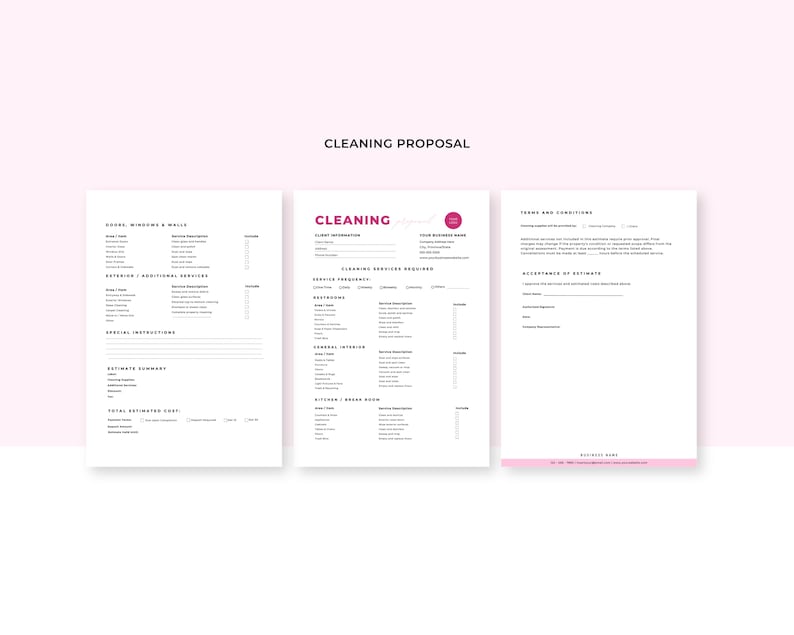 Komplettpaket für Reinigungsunternehmen, Reinigungsformulare, Logo, Servicevertrag, Flyer für Reinigungsunternehmen, Visitenkarten für Reinigungsunternehmen, Social-Media-Kanäle für Reinigungsunternehmen Bild 4