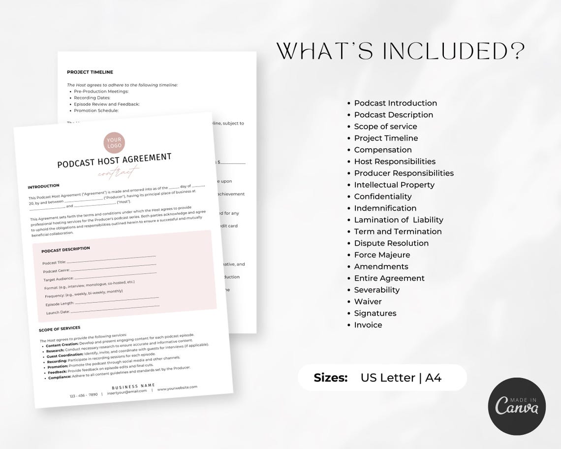 Podcast Host Agreement Template, Collaborations, Professional Episode