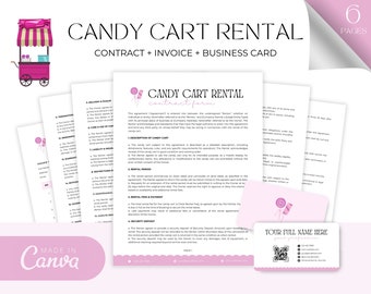 Candy Cart Rental Agreement, Party Supplies Contract Template, Event Supplies Agreement, Editable Agreement Forms, Instant Download