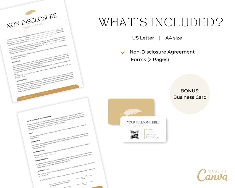 Editable Non-disclosure Agreement Template, NDA Agreement Contract ...