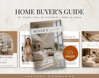 Real Estate Home Buyer Guide | Real Estate Marketing Template | Home Buying Process | Buyer Roadmap | Canva Template