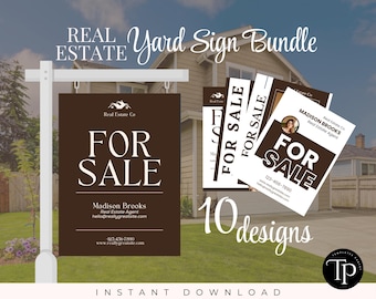 Real Estate Yard Sign, Property Sign, Yard Sign Design, For Sale Sign, Realtor Sold Sign, Realtor For Sale Sign, Open House Sign, Canva