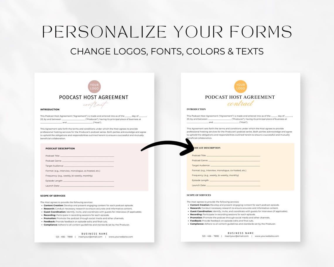 Podcast Host Agreement Template, Collaborations, Professional Episode