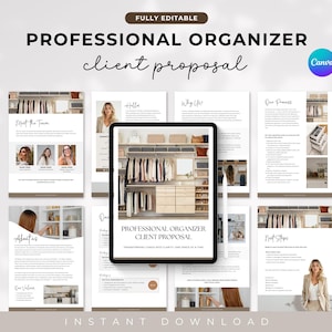 Professional Organizer Client Proposal Template, Client Packet, Client Proposal Booklet For Professional Organizer, Organizing Business