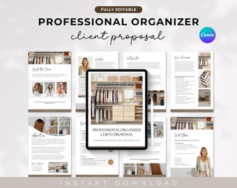 Plantilla de propuesta para organizadores profesionales, paquete para clientes, folleto de propuesta para organizadores profesionales, organización empresarial