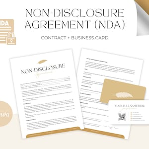 Editable Non-Disclosure Agreement Template, NDA Agreement Contract Tempate, Confidentiality Disclosure Form, Fully Editable in Canva