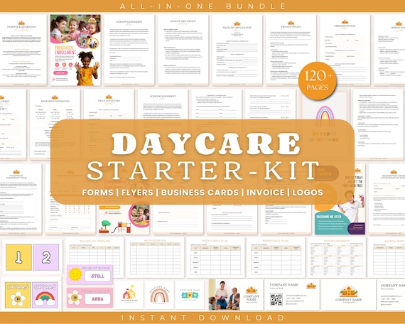 Daycare Starter Kit, Daycare Forms, Daycare Contract, Childcare Forms, Daycare Paperwork, Home Daycare Forms Complete Package, Preschool
