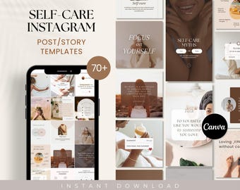 Self Care Coach Instagram Template, Mental Health Templates, Wellness Coach Templates, Holistic Coach Posts, Self Love Templates, Life Coach