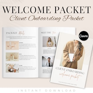 Client Welcome Packet Template, New Client Welcome Packet, Onboarding Template, Canva Template Coach, Business Coach Template, Welcome Guide