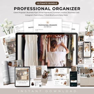 Professional Organizing Business Template Bundle, Client Proposal for Professional Organizing Business, Professional Organizer Marketing