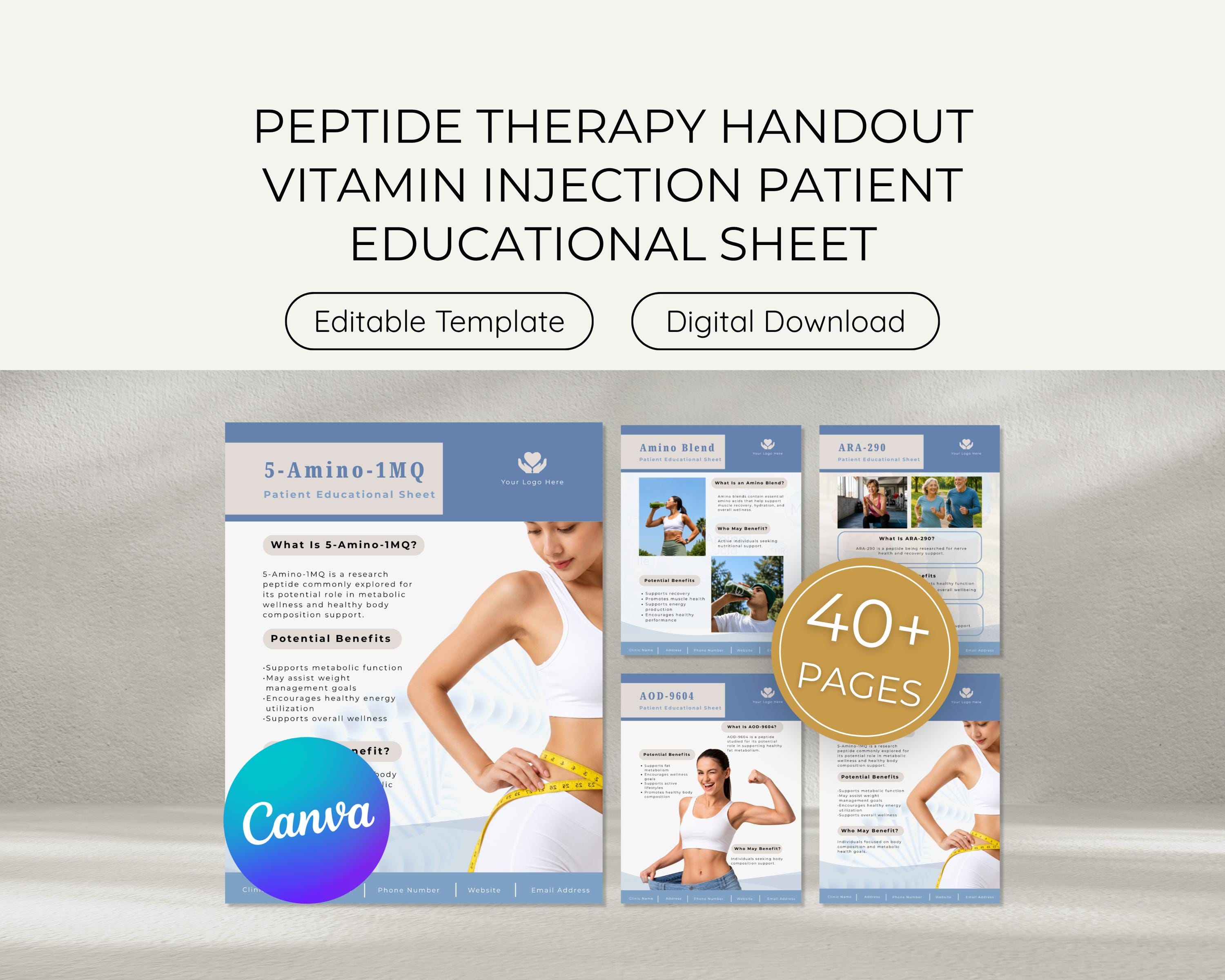 Peptide Therapy Handout Flyer Template for Wellness clinics