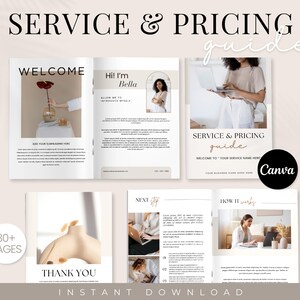 Business Services & Pricing Template, Services Pricing Guide Template, Client Welcome Packet, Price List, Client Proposal, Canva Template