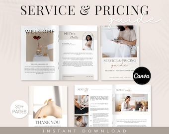 Business Services & Pricing Template, Services Pricing Guide Template, Client Welcome Packet, Price List, Client Proposal, Canva Template