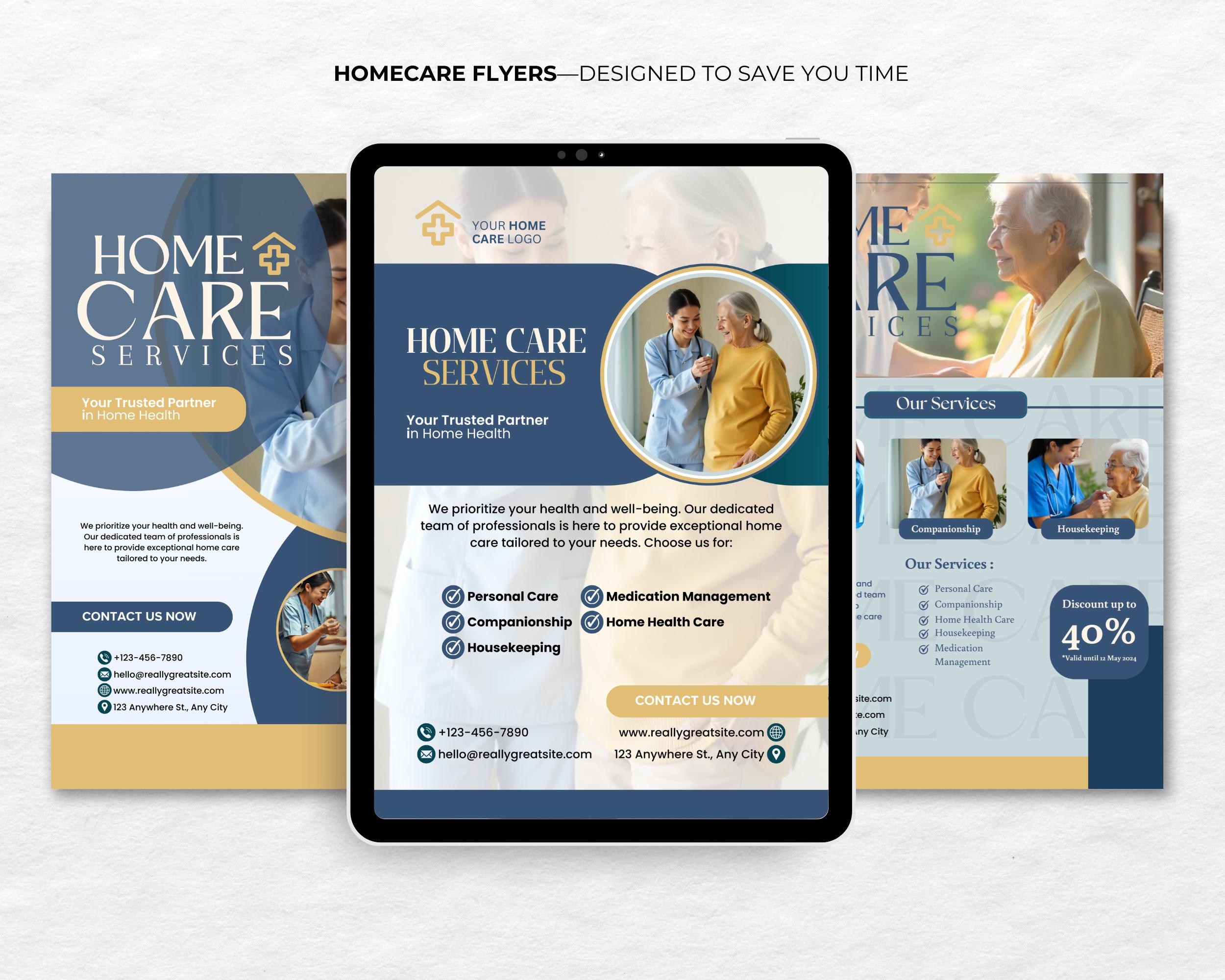 8 Designs Senior Care Services Flyer Template, Home Care Service Flyer ...