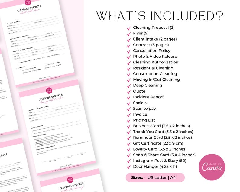Komplettpaket für Reinigungsunternehmen, Reinigungsformulare, Logo, Servicevertrag, Flyer für Reinigungsunternehmen, Visitenkarten für Reinigungsunternehmen, Social-Media-Kanäle für Reinigungsunternehmen Bild 3