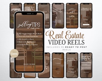 Ready-To-Post Real Estate Video Reels Template, Luxury Realtor Templates, Social Media Reels, Digital Marketing, Instagram Canva Template