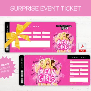 Mean Girls The Musical Tour Ticket Vorlage, bearbeitbares Theater Eintritt Souvenir Musical Collectible Show Ticket, Broadway Ticket