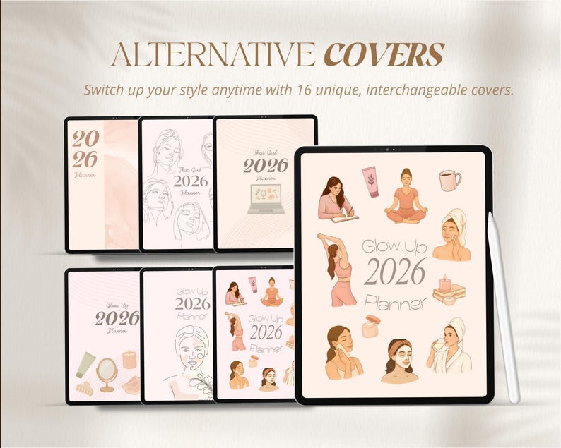 Glow Up Planner 2026, Planificateur de soins personnels, Planificateur esthétique, Planificateur de bien-être, Bien-être, Productivité image 6