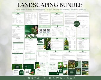 Lawn Care Business Template Bundle, Lawn Care Forms, Lawn Care Flyers, Lawn Care Cards, Lawn Care Social Media, Lawn Care Marketing, Canva