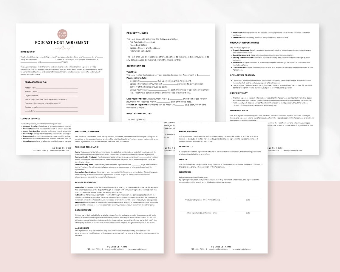 Podcast Host Agreement Template, Collaborations, Professional Episode