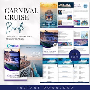 Itinerario agente di viaggio crociera Carnival, modello di viaggio, agente di viaggio, agenzia di viaggi, modello agente di viaggio, modello crociera, Canva modificabile