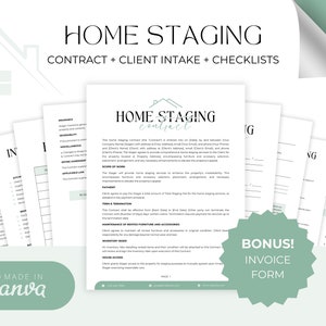 Home Staging Contract, Vastgoedchecklist, Makelaars & Home Stagers Klantintakeformulieren, Bewerkbaar visitekaartje, Property Styling Contract