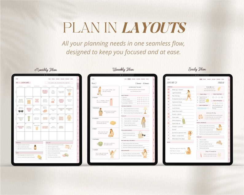 Glow Up Planner 2026, Planificateur de soins personnels, Planificateur esthétique, Planificateur de bien-être, Bien-être, Productivité image 5