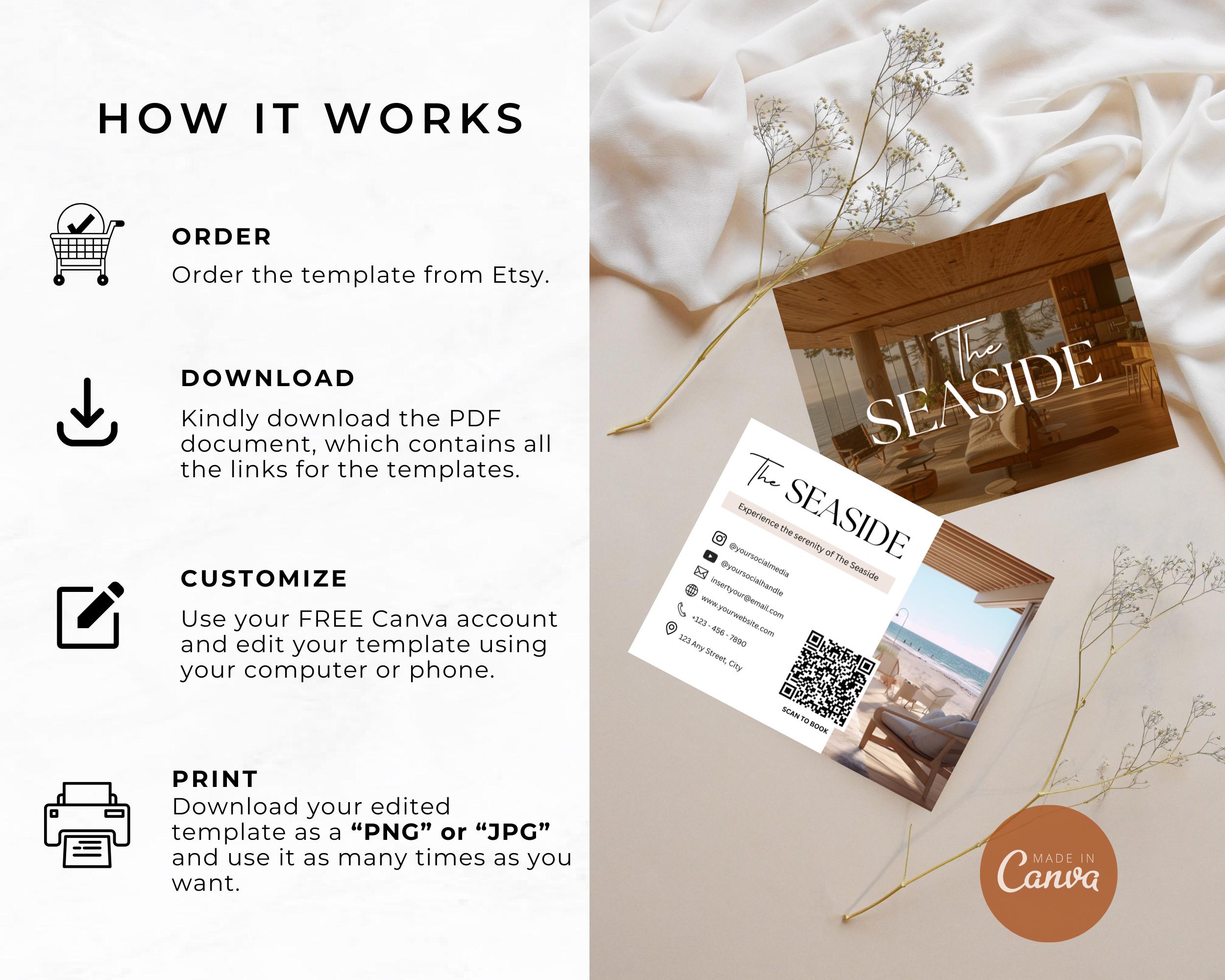 Airbnb Business Card Template Airbnb Host Guest Airbnb Printable 