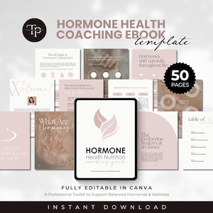 Hormone Health Coaching Ebook Template, Hormone Nutrition Guide For Women, Women&#39;s Hormonal Health Nutrition Coaching Guide, Canva