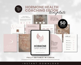 Hormone Health Coaching Ebook Template, Hormone Nutrition Guide For Women, Women's Hormonal Health Nutrition Coaching Guide, Canva