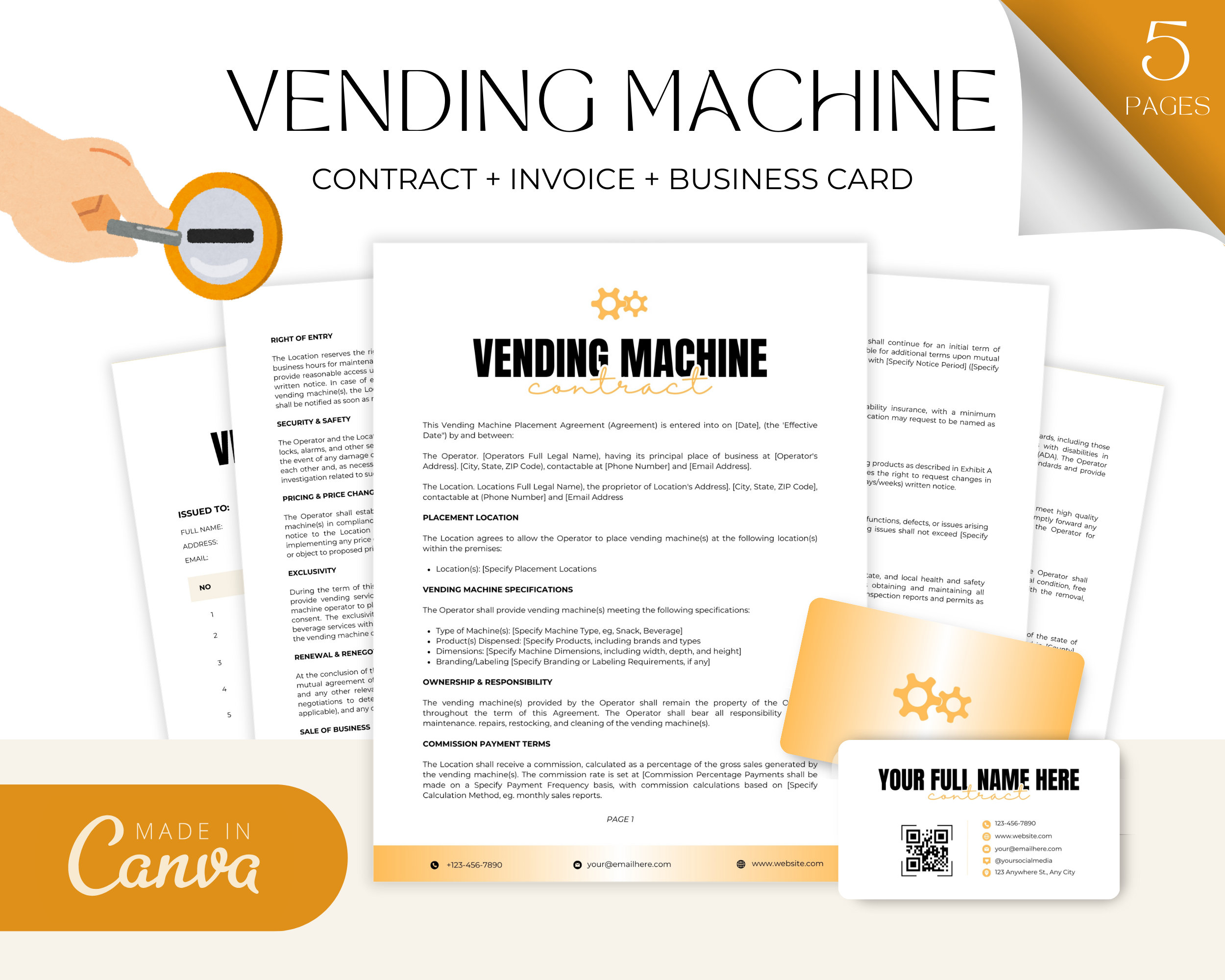 Vending Machine Contract, Vending Machine Services Agreement Template