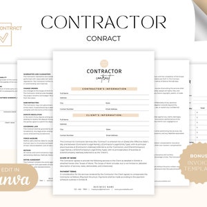 Independent Contractor Contract, General Contractor Agreement Template, Freelance Contractor, Independent Construction Contract