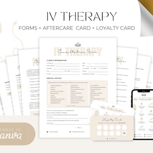 Modèle de thérapie IV, Consentement à une thérapie IV, Thérapie intraveineuse, Formulaires Med Spa, Vitamines injectables, Consentement à une perfusion IV, Formulaires esthétiques