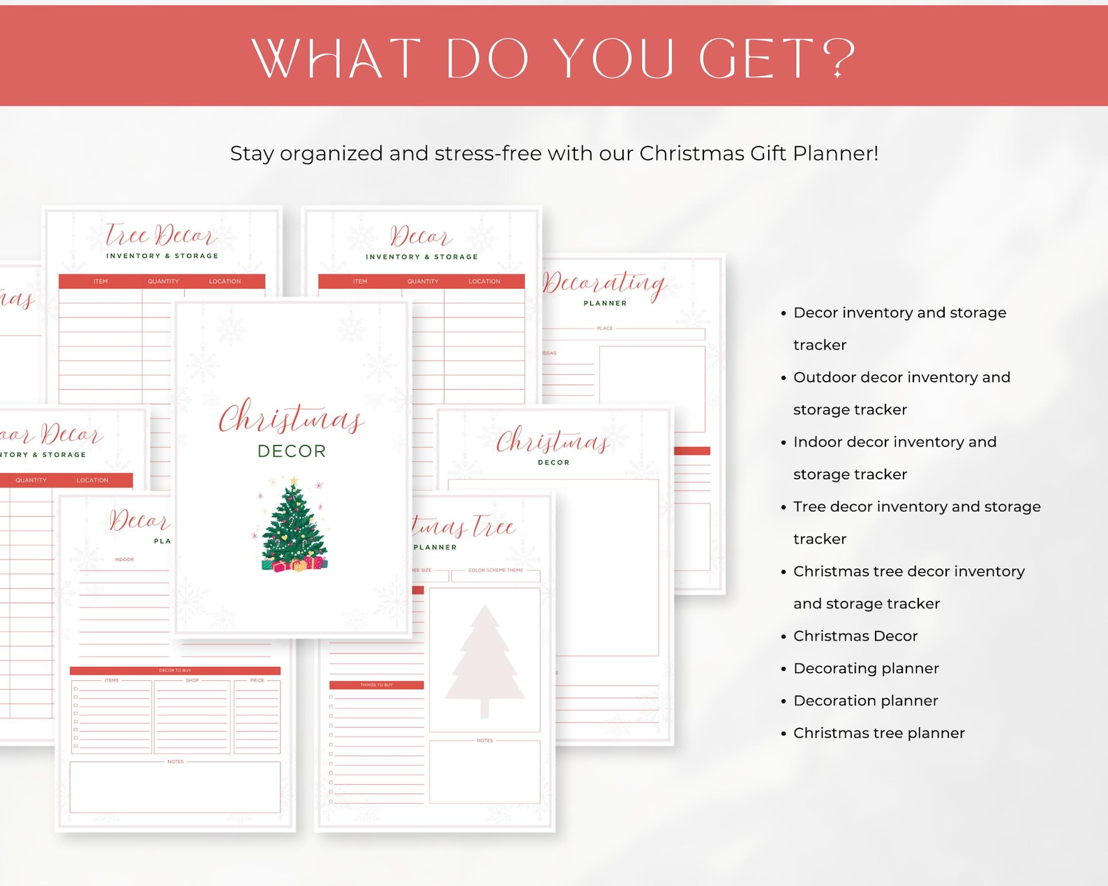94-page Christmas Planner Bundle, Printable Holiday Planner, Xmas Gift ...