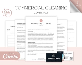 Contrat de nettoyage commercial, Contrat de services d'une entreprise de nettoyage, Contrat de services de nettoyage modifiable