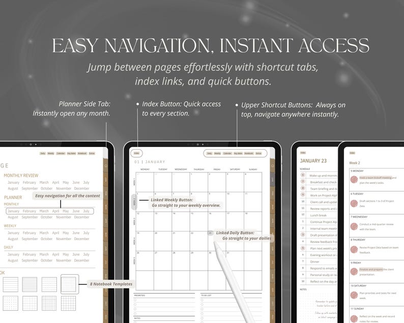 Simple Digital Planner 2026, Minimalist Planner for Goodnotes 2026 ...